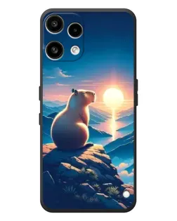 Чехол для Nothing Phone (3a) Lite с картинкой «Закат солнца с капибарой»