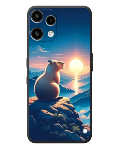 Чехол для Nothing Phone (3a) Lite с картинкой «Закат солнца с капибарой»