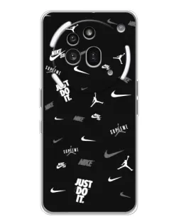 Чехол для Nothing Phone (3a) Pro с картинкой «Nike Black Pattern»