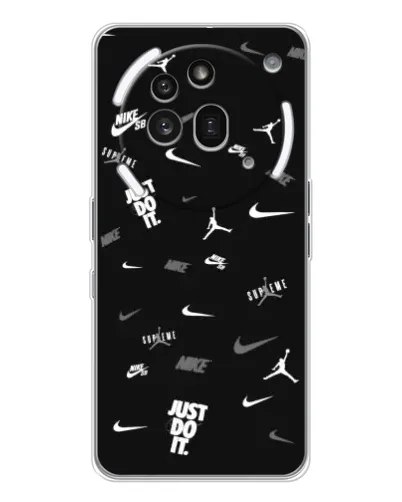 Чехол для Nothing Phone (3a) Pro с картинкой «Nike Black Pattern» Чехол для Nothing Phone (3a) Pro с картинкой «Nike Black Pattern»