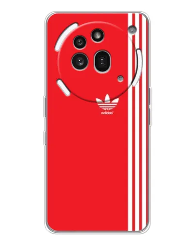 Чехол для Nothing Phone (3a) Pro с картинкой «Красный минимализм Adidas»