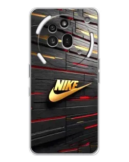 Чехол для Nothing Phone (3a) Pro с картинкой «Золотой Nike на металле»
