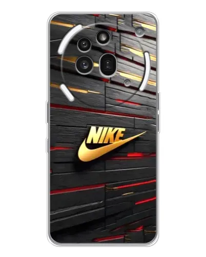 Чехол для Nothing Phone (3a) Pro с картинкой «Золотой Nike на металле» Чехол для Nothing Phone (3a) Pro с картинкой «Золотой Nike на металле»