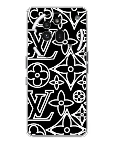 Чехол для Nothing Phone (3a) Pro с картинкой «Черно-белый узор LV»