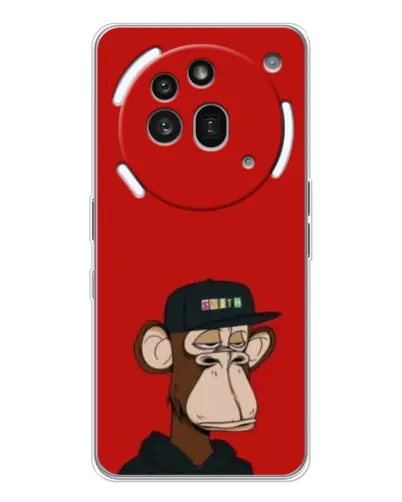 Чехол для Nothing Phone (3a) Pro с картинкой «Bored Ape — красный фон»