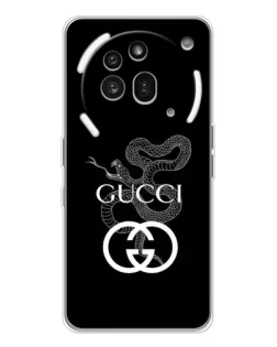 Чехол для Nothing Phone (3a) Pro с картинкой «Gucci — серебряная змея»