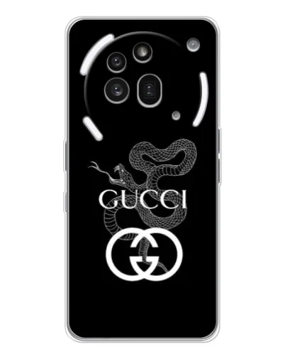 Чехол для Nothing Phone (3a) Pro с картинкой «Gucci — серебряная змея» Чехол для Nothing Phone (3a) Pro с картинкой «Gucci — серебряная змея»