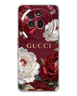 Чехол для Nothing Phone (3a) Pro с картинкой «Gucci — бордовые розы»