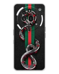 Чехол для Nothing Phone (3a) Pro с картинкой «Gucci — змея на полосе»