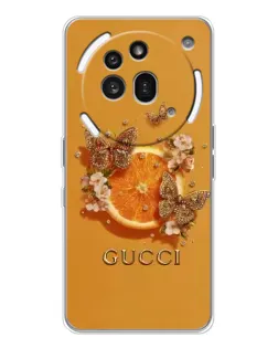 Чехол для Nothing Phone (3a) Pro с картинкой «Gucci — золотые бабочки»