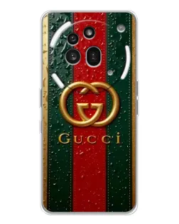 Чехол для Nothing Phone (3a) Pro с картинкой «Gucci — фирменная полоса и золото»