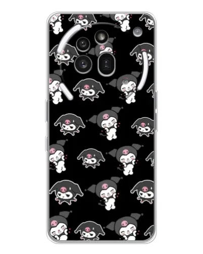 Чехол для Nothing Phone (3a) Pro с картинкой «Черный паттерн Kuromi»