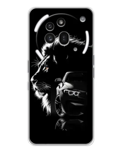 Чехол для Nothing Phone (3a) Pro с картинкой «BMW и лев»