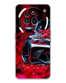 Чехол для Nothing Phone (3a) Pro с картинкой «Спортивная BMW и цветы»