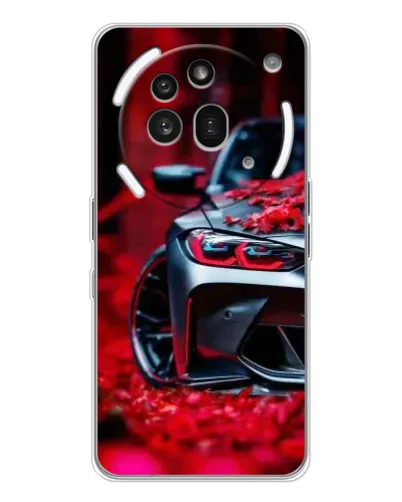 Чехол для Nothing Phone (3a) Pro с картинкой «Спортивная BMW и цветы»