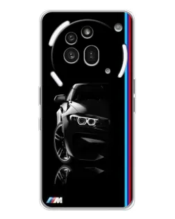Чехол для Nothing Phone (3a) Pro с картинкой «Силуэт BMW в темноте»