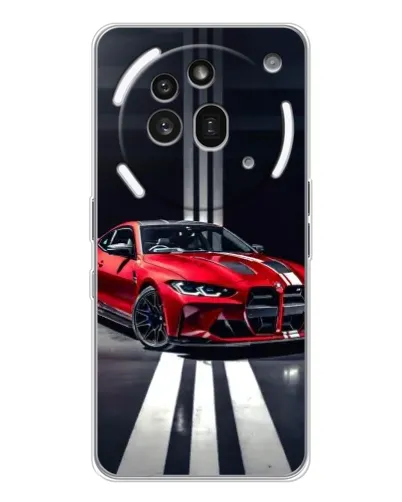 Чехол для Nothing Phone (3a) Pro с картинкой «Красная BMW на дороге»