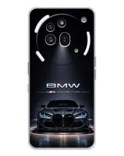 Чехол для Nothing Phone (3a) Pro с картинкой «BMW сквозь ночной город»