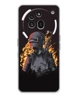 Чехол для Nothing Phone (3a) Pro с картинкой «PUBG — огненный силуэт»