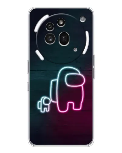 Чехол для Nothing Phone (3a) Pro с картинкой «Among Us неон-арт»