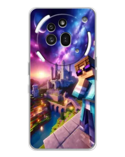 Чехол для Nothing Phone (3a) Pro с картинкой «Стив и космос» Чехол для Nothing Phone (3a) Pro с картинкой «Стив и космос»