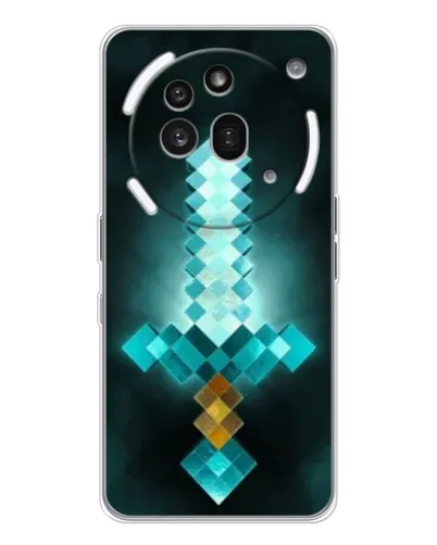 Чехол для Nothing Phone (3a) Pro с картинкой «Алмазный меч неон» Чехол для Nothing Phone (3a) Pro с картинкой «Алмазный меч неон»