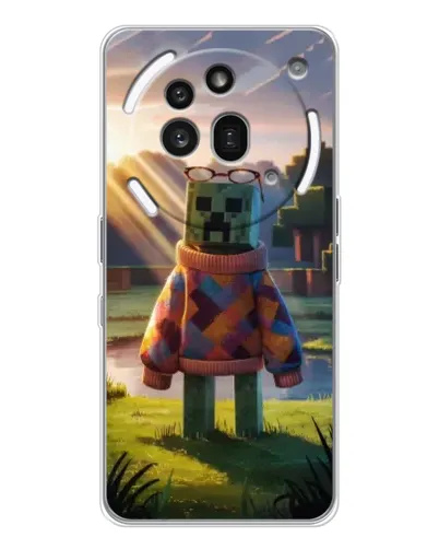 Чехол для Nothing Phone (3a) Pro с картинкой «Крипер в свитере» Чехол для Nothing Phone (3a) Pro с картинкой «Крипер в свитере»