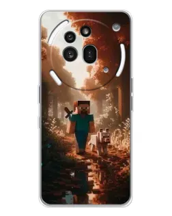 Чехол для Nothing Phone (3a) Pro с картинкой «Стив в лесу»