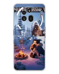 Чехол для Nothing Phone (3a) Pro с картинкой «Зимний Minecraft»