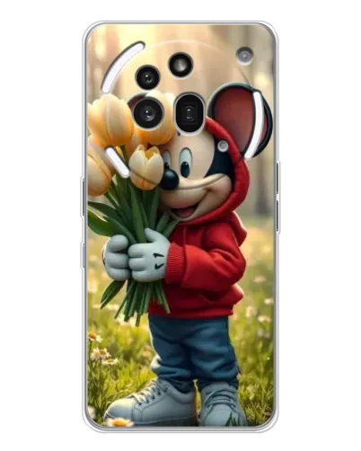 Чехол для Nothing Phone (3a) Pro с картинкой «Микки с тюльпанами» Чехол для Nothing Phone (3a) Pro с картинкой «Микки с тюльпанами»