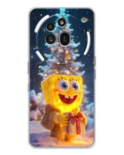 Чехол для Nothing Phone (3a) Pro с картинкой «Рождественский Спанч Боб»