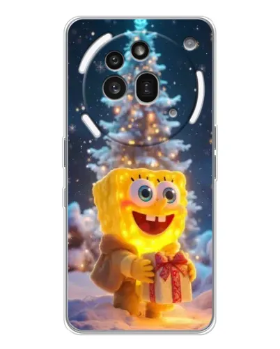 Чехол для Nothing Phone (3a) Pro с картинкой «Рождественский Спанч Боб»