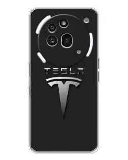 Чохол для Nothing Phone (3a) Pro з картинкою «Сталевий логотип Tesla»