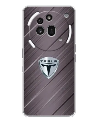 Чехол для Nothing Phone (3a) Pro с картинкой «Металлическая текстура Tesla»