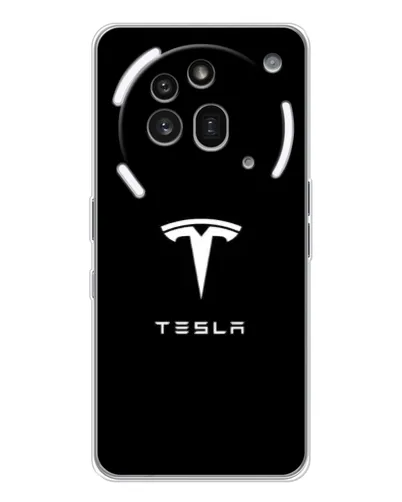 Чехол для Nothing Phone (3a) Pro с картинкой «Tesla White Logo»