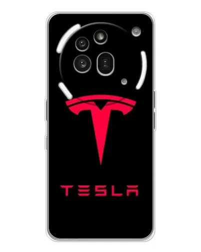 Чехол для Nothing Phone (3a) Pro с картинкой «Tesla Red Logo»