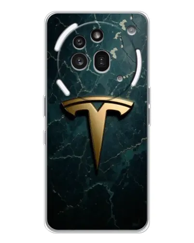 Чехол для Nothing Phone (3a) Pro с картинкой «Мраморная Tesla Gold»