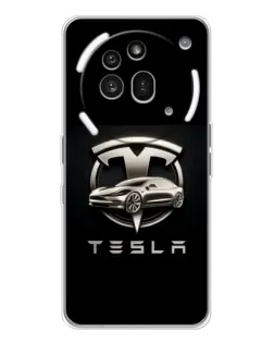 Чохол для Nothing Phone (3a) Pro з картинкою «Tesla — срібне авто»