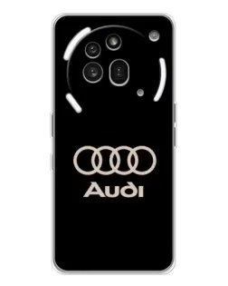 Чехол для Nothing Phone (3a) Pro с картинкой «Audi — золотой логотип»