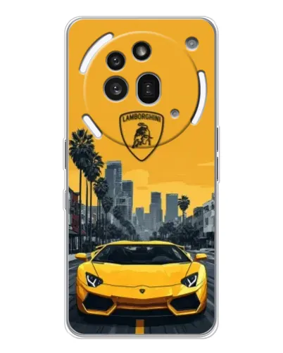 Чехол для Nothing Phone (3a) Pro с картинкой «Желтый Lamborghini город» Чехол для Nothing Phone (3a) Pro с картинкой «Желтый Lamborghini город»