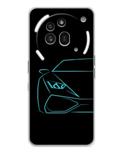 Чехол для Nothing Phone (3a) Pro с картинкой «Голубой силуэт Lamborghini» Чехол для Nothing Phone (3a) Pro с картинкой «Голубой силуэт Lamborghini»