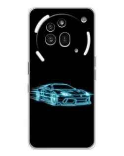 Чехол для Nothing Phone (3a) Pro с картинкой «Неоновый контур Lamborghini»