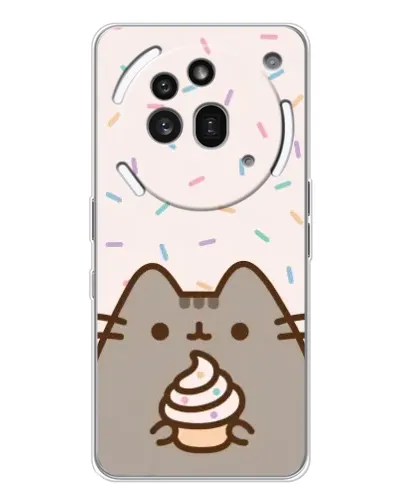 Чехол для Nothing Phone (3a) Pro с картинкой «Пушин с кексом»