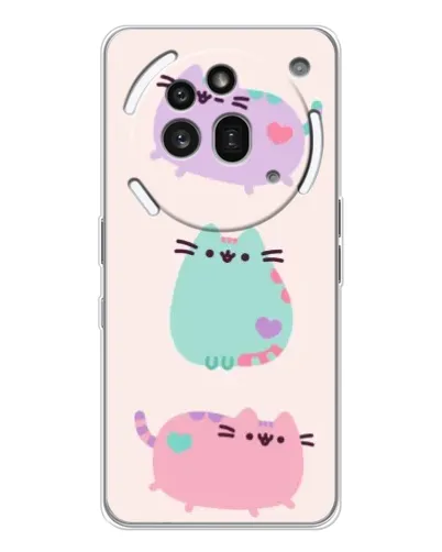 Чехол для Nothing Phone (3a) Pro с картинкой «Pusheen трио»