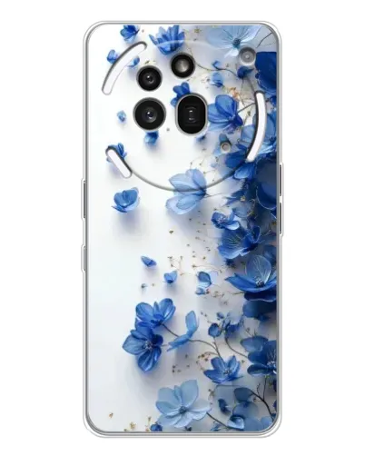 Чехол для Nothing Phone (3a) Pro с картинкой «Голубой цветочный каскад»