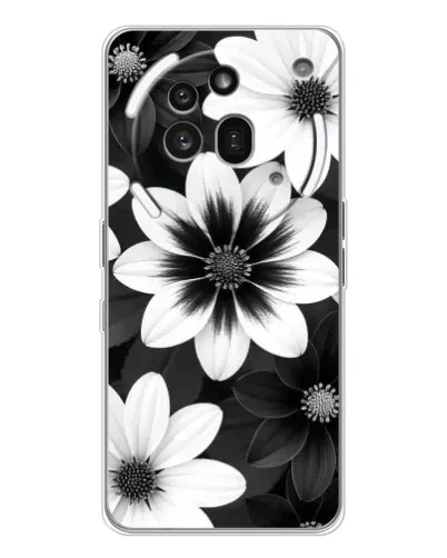 Чехол для Nothing Phone (3a) Pro с картинкой «Монохромные астры»