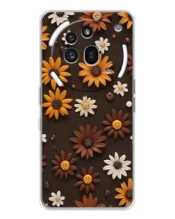 Чехол для Nothing Phone (3a) Pro с картинкой «Узор из маленьких подсолнухов»