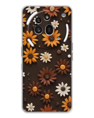 Чехол для Nothing Phone (3a) Pro с картинкой «Узор из маленьких подсолнухов»