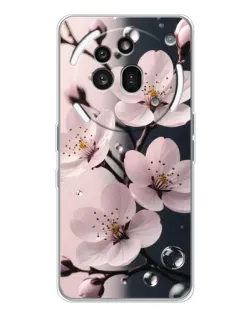 Чехол для Nothing Phone (3a) Pro с картинкой «Нежная сакура и капли»