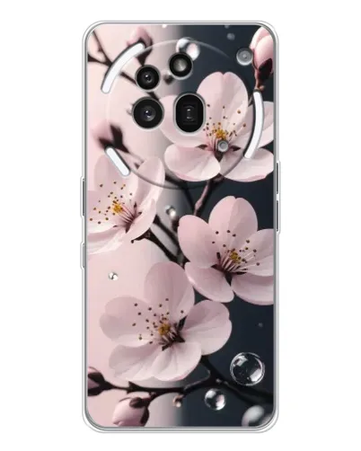Чехол для Nothing Phone (3a) Pro с картинкой «Нежная сакура и капли» Чехол для Nothing Phone (3a) Pro с картинкой «Нежная сакура и капли»